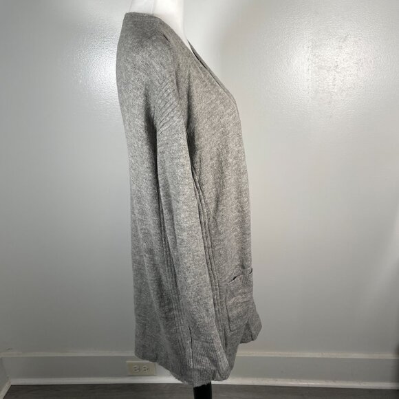 Dorothy Perkins Gray Tan V Neck Open Front Long Sleeve Cardigan Sweater S - Picture 10 of 14